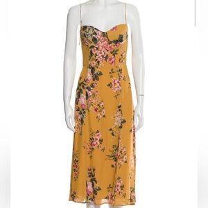 Floral Yellow Midi Dress